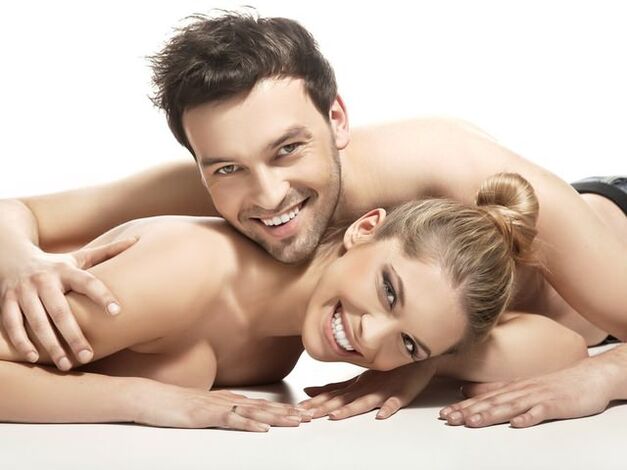 Woman and man who increased potency with products.